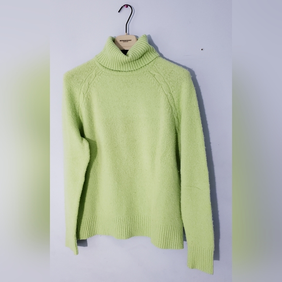 Cherokee Key Lime Green Wool Blend Long Sleeve Turtle Neck Sweater - Picture 8 of 8